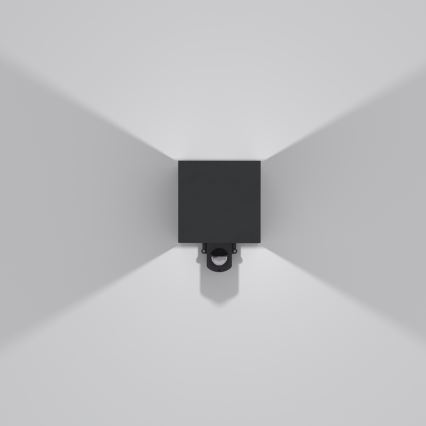 Brilagi - LED vanjsko zidno svjetlo sa senzorom CUBE LED/6W/230V crna IP65