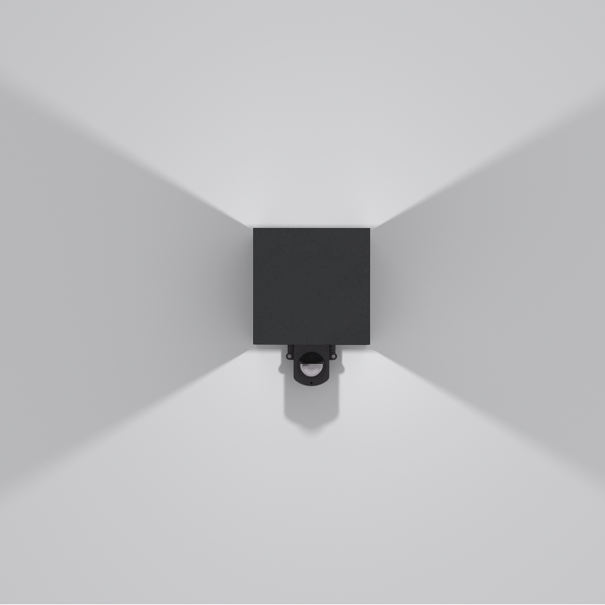 Brilagi - LED vanjsko zidno svjetlo sa senzorom CUBE LED/6W/230V crna IP65