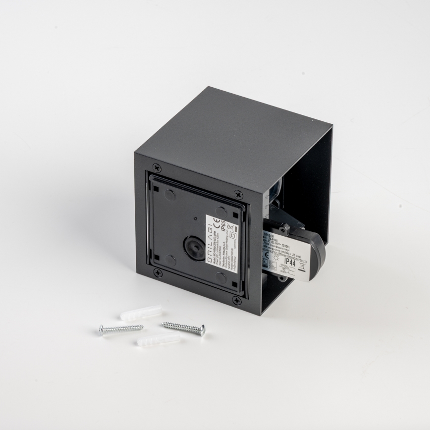 BRILAGI - LED vanjsko zidno svjetlo sa senzorom CUBE LED/6W/230V crna IP65
