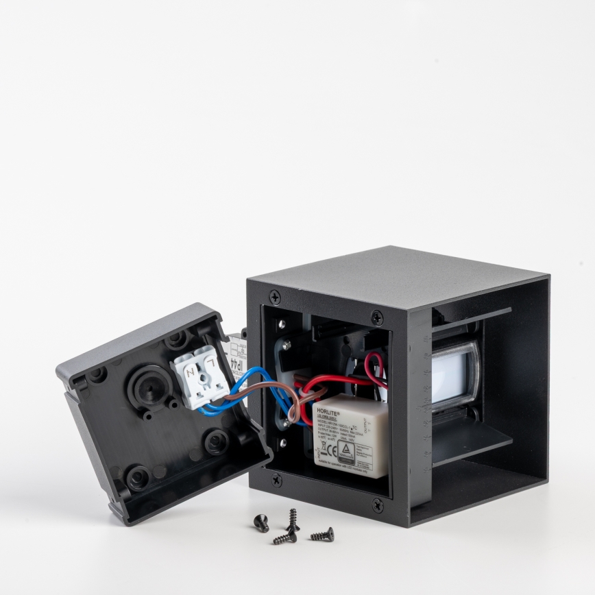 BRILAGI - LED vanjsko zidno svjetlo sa senzorom CUBE LED/6W/230V crna IP65
