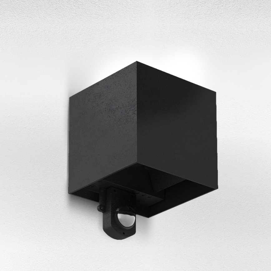 Brilagi - LED vanjsko zidno svjetlo sa senzorom CUBE LED/6W/230V crno IP65