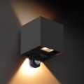 Brilagi - LED vanjsko zidno svjetlo sa senzorom CUBE LED/6W/230V crno IP65