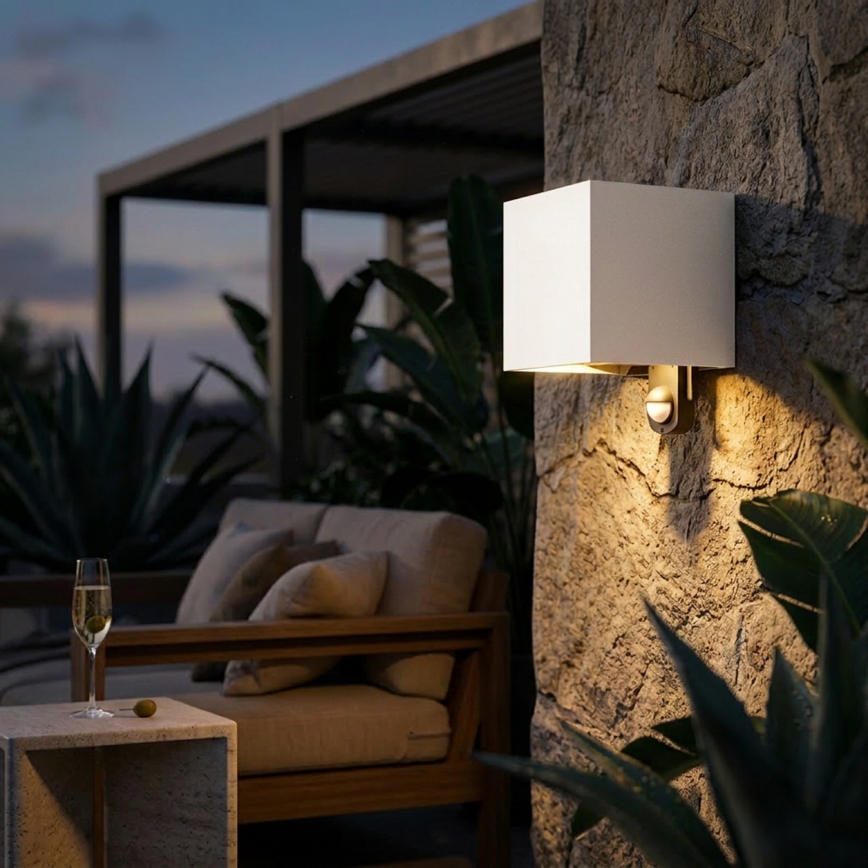 Brilagi - LED vanjsko zidno svjetlo sa senzorom CUBE LED/6W/230V sivo IP65