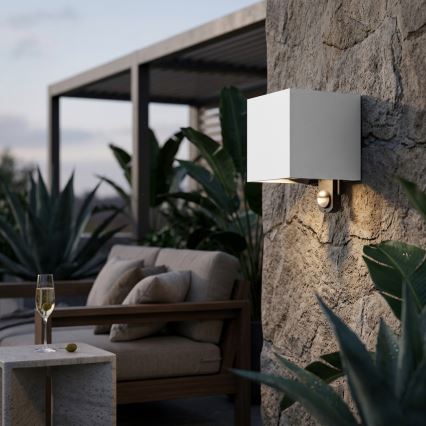 Brilagi - LED vanjsko zidno svjetlo sa senzorom CUBE LED/6W/230V sivo IP65