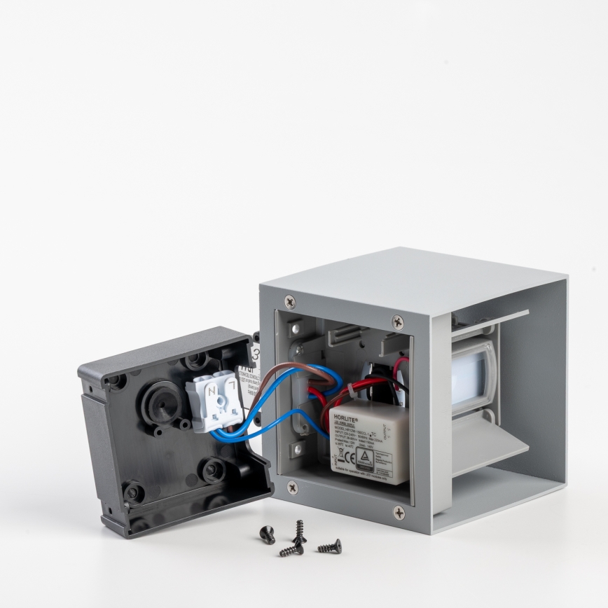 BRILAGI - LED vanjsko zidno svjetlo sa senzorom CUBE LED/6W/230V sivo IP65