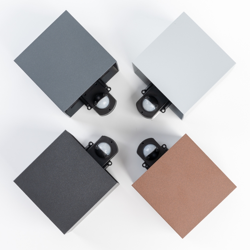BRILAGI - LED vanjsko zidno svjetlo sa senzorom CUBE LED/6W/230V sivo IP65