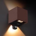 Brilagi - LED vanjsko zidno svjetlo sa senzorom CUBE LED/6W/230V smeđa IP65