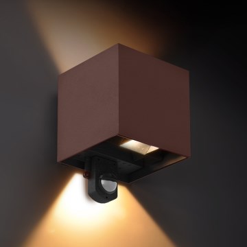 Brilagi - LED vanjsko zidno svjetlo sa senzorom CUBE LED/6W/230V smeđa IP65