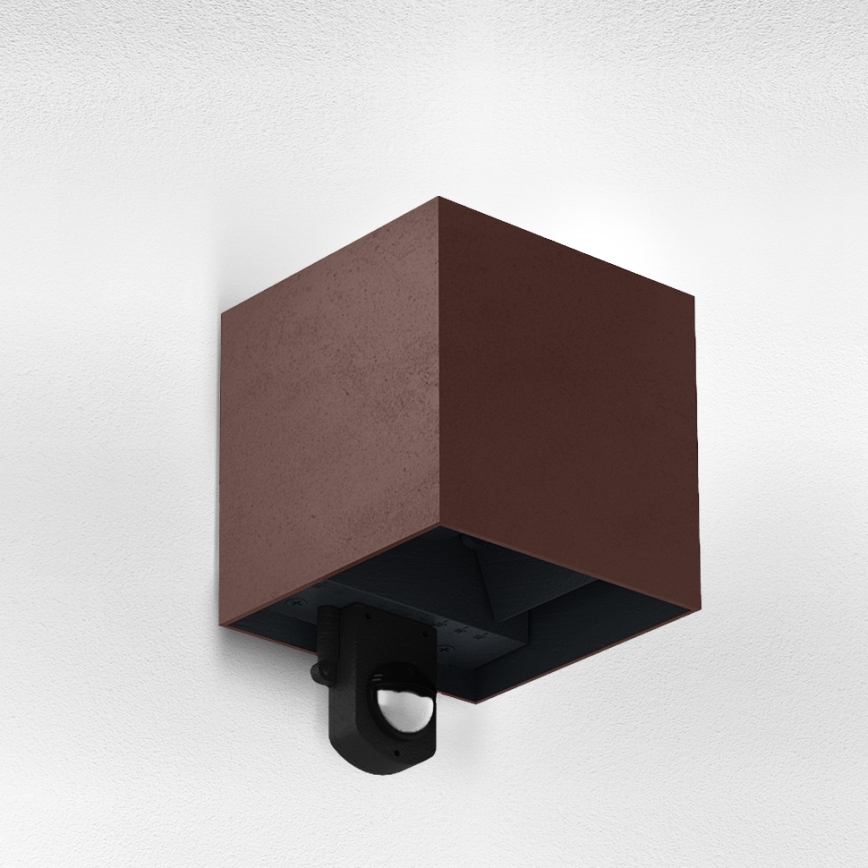 Brilagi - LED vanjsko zidno svjetlo sa senzorom CUBE LED/6W/230V smeđa IP65