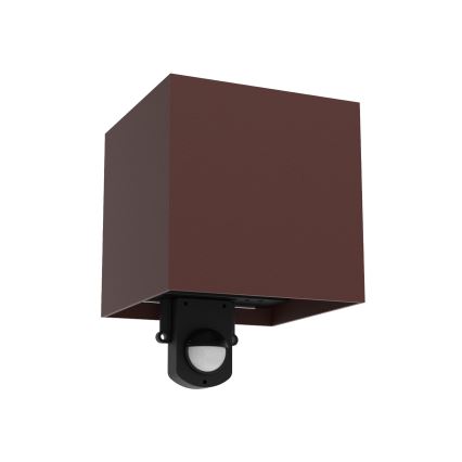 Brilagi - LED vanjsko zidno svjetlo sa senzorom CUBE LED/6W/230V smeđa IP65