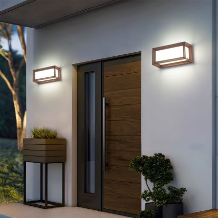 Brilagi - LED vanjsko zidno svjetlo s senzorom PARKER LED/12W/230V smeđe IP44
