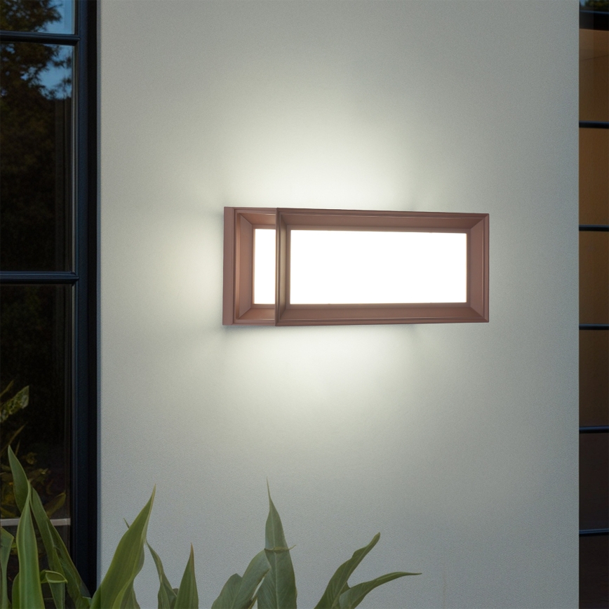 Brilagi - LED vanjsko zidno svjetlo s senzorom PARKER LED/12W/230V smeđe IP44