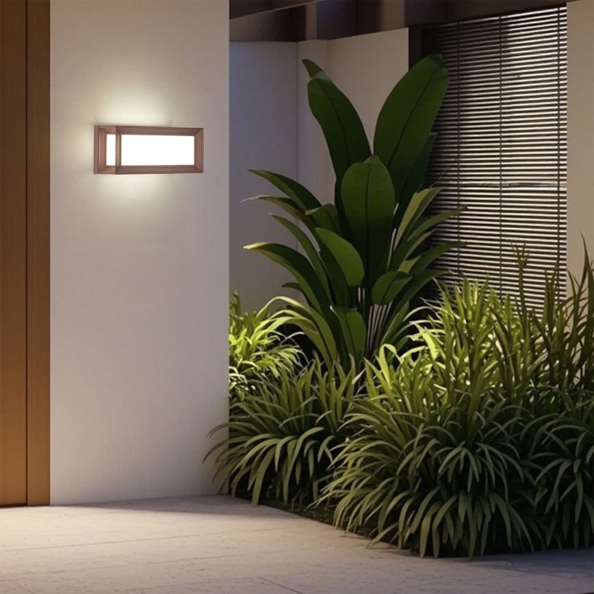 Brilagi - LED vanjsko zidno svjetlo s senzorom PARKER LED/12W/230V smeđe IP44