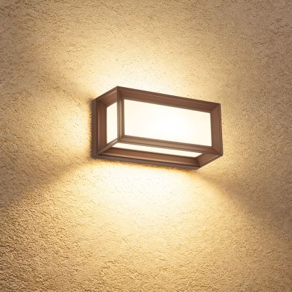 Brilagi - LED vanjsko zidno svjetlo s senzorom PARKER LED/12W/230V smeđe IP44