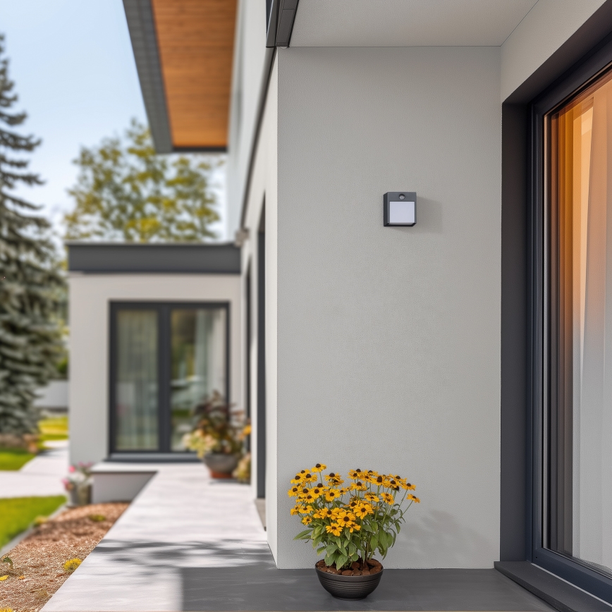 Brilagi - LED vanjsko zidno svjetlo sa senzorom TERNI LED/12W/230V antracit IP44