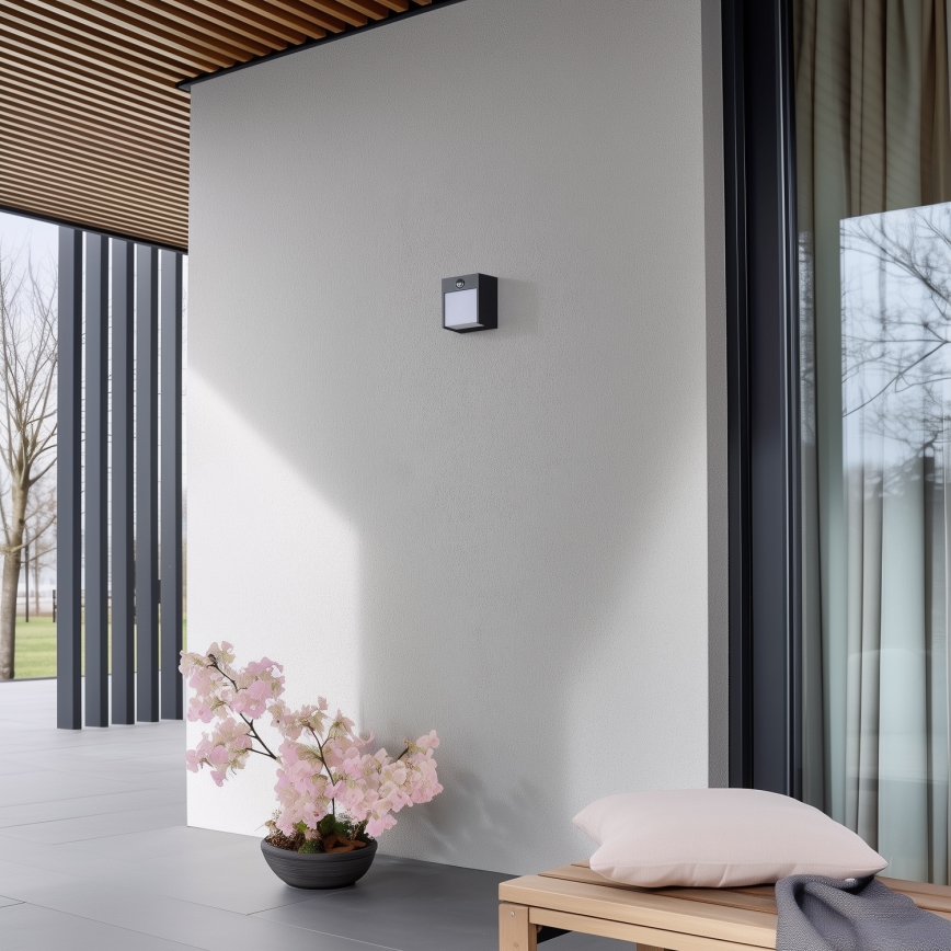 Brilagi - LED vanjsko zidno svjetlo sa senzorom TERNI LED/12W/230V antracit IP44