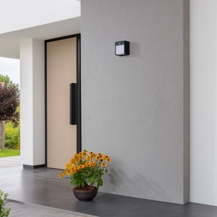 Brilagi - LED vanjsko zidno svjetlo sa senzorom TERNI LED/12W/230V crna IP44
