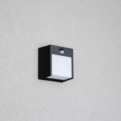 Brilagi - LED vanjsko zidno svjetlo sa senzorom TERNI LED/12W/230V crna IP44