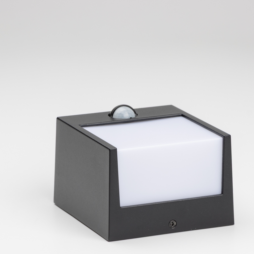 Brilagi - LED vanjsko zidno svjetlo sa senzorom TERNI LED/12W/230V crna IP44
