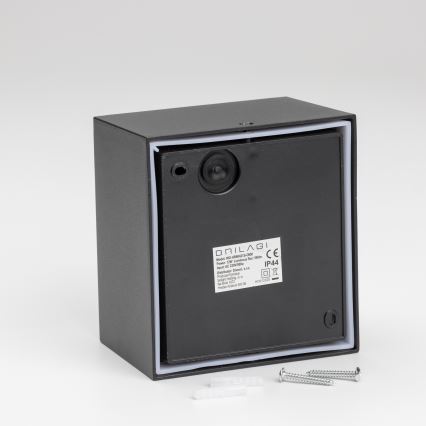 Brilagi - LED vanjsko zidno svjetlo sa senzorom TERNI LED/12W/230V crna IP44