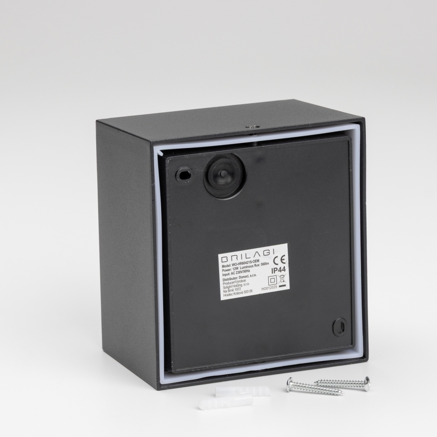 Brilagi - LED vanjsko zidno svjetlo sa senzorom TERNI LED/12W/230V crna IP44