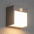 Brilagi - LED vanjsko zidno svjetlo sa senzorom TERNI LED/12W/230V siva IP44