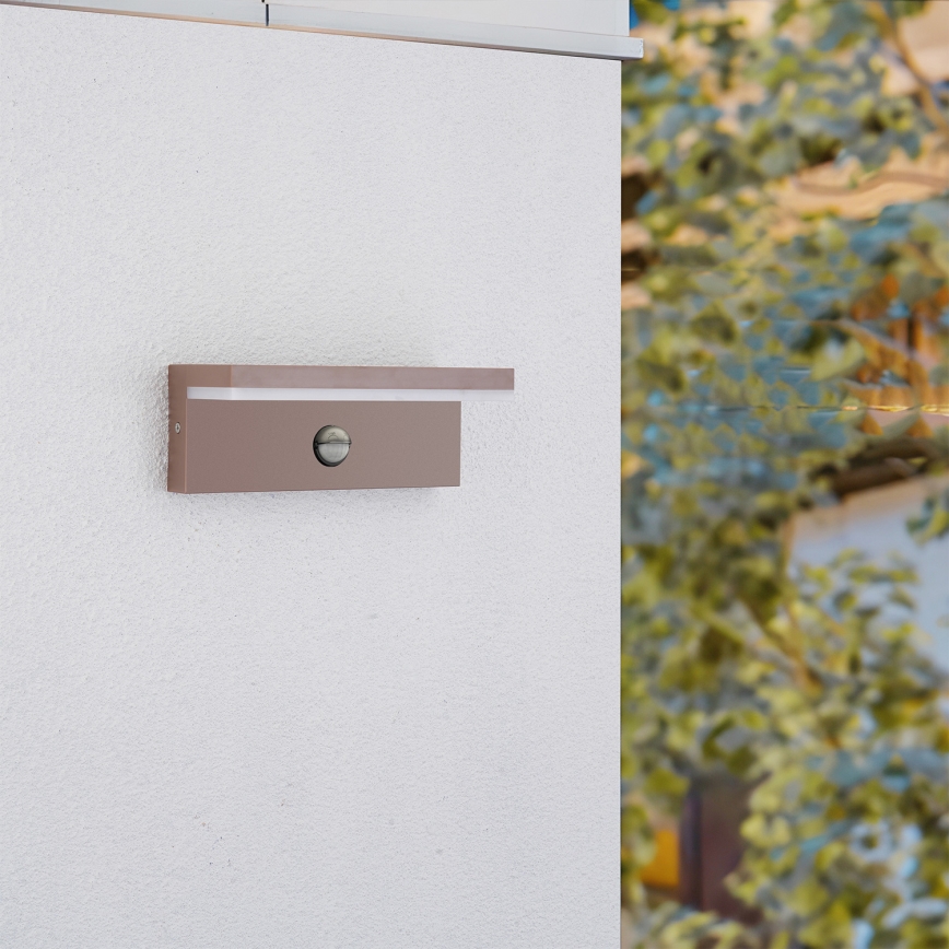 Brilagi - LED vanjska zidna svjetiljka sa senzorom TESSI LED/10W/230V smeđa IP54