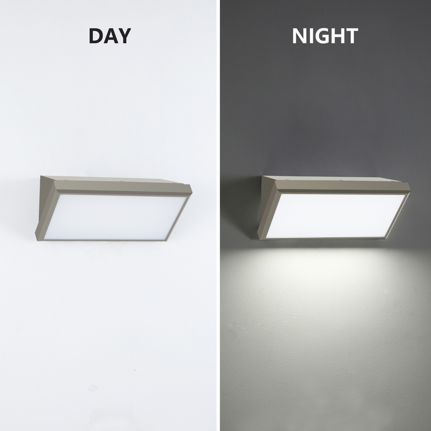 Brilagi - LED vanjsko zidno svjetlo s senzorom TRIANGLE LED/20W/230V siva IP65