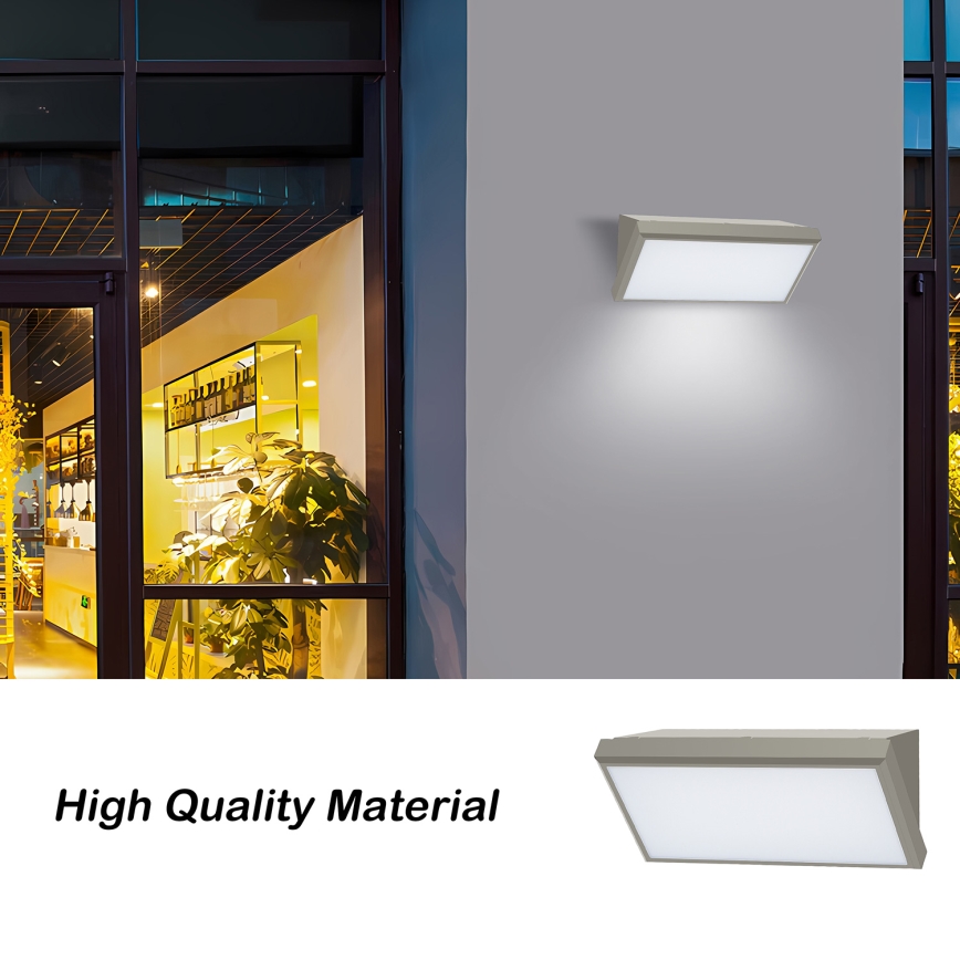 Brilagi - LED vanjsko zidno svjetlo s senzorom TRIANGLE LED/20W/230V siva IP65