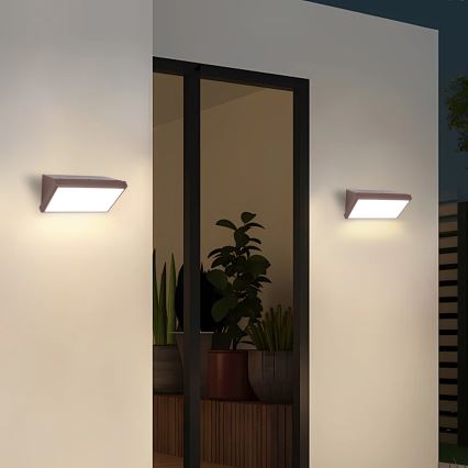 Brilagi - LED prigušivo vanjsko zidno svjetlo TRIANGLE 1xE27/6W/230V 2700-6500K IP65 smeđa