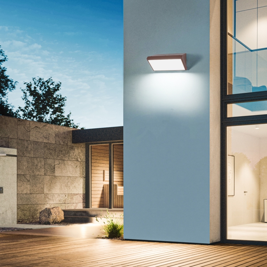 Brilagi - LED prigušivo vanjsko zidno svjetlo TRIANGLE 1xE27/6W/230V 2700-6500K IP65 smeđa