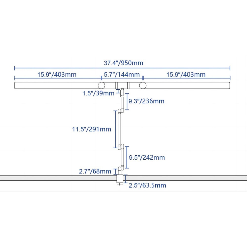 Brilagi - LED dimerabilna dodirna fleksibilna stolna lampa VARIO LED/24W/230V 3000-6500K CRI 92 bijela
