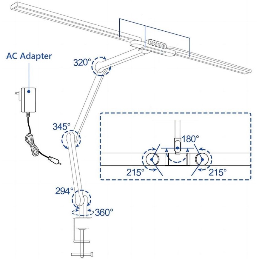 Brilagi - LED dimerabilna dodirna fleksibilna stolna lampa VARIO LED/24W/230V 3000-6500K CRI 92 bijela