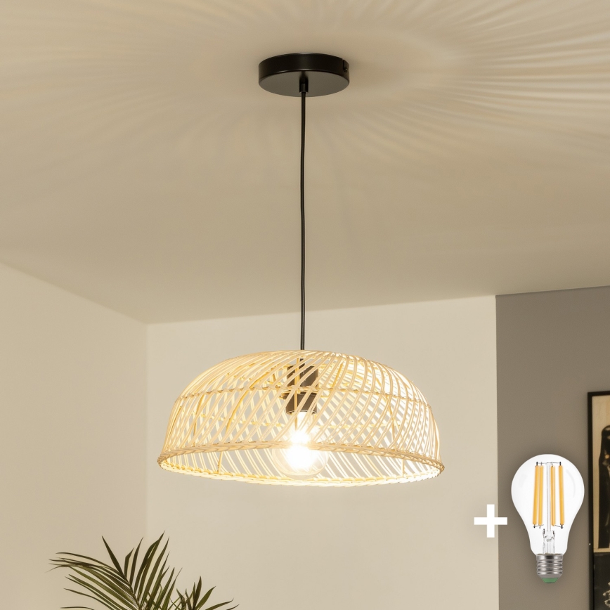 Brilagi - LED viseća svjetiljka na kabelu CERIA BOHO 1xE27/40W/230V Ø 60 cm ratan