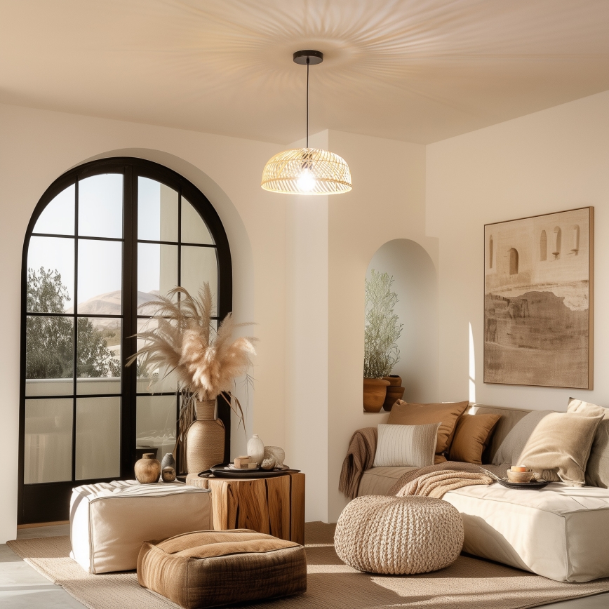 Brilagi - LED viseća svjetiljka na kabelu CERIA BOHO 1xE27/40W/230V Ø 60 cm ratan