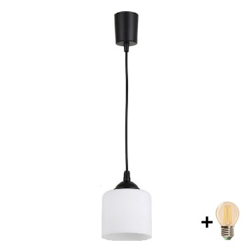 Brilagi - LED viseća svjetiljka na sajli RETRO GLASS 1xE27/60W/230V Ø 14 cm crna/bijela