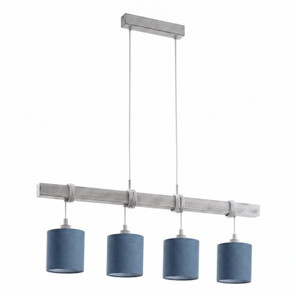 Brilagi - LED viseći luster na kabelu NUBILA 4xE27/60W/230V siva/tamno plava