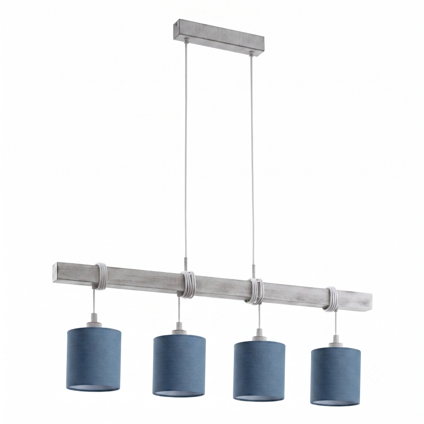 Brilagi - LED viseći luster na kabelu NUBILA 4xE27/60W/230V siva/tamno plava