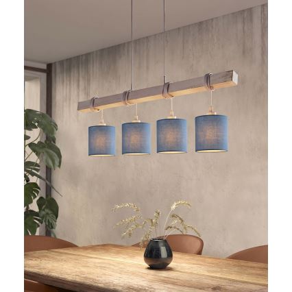 Brilagi - LED viseći luster na kabelu NUBILA 4xE27/60W/230V siva/tamno plava
