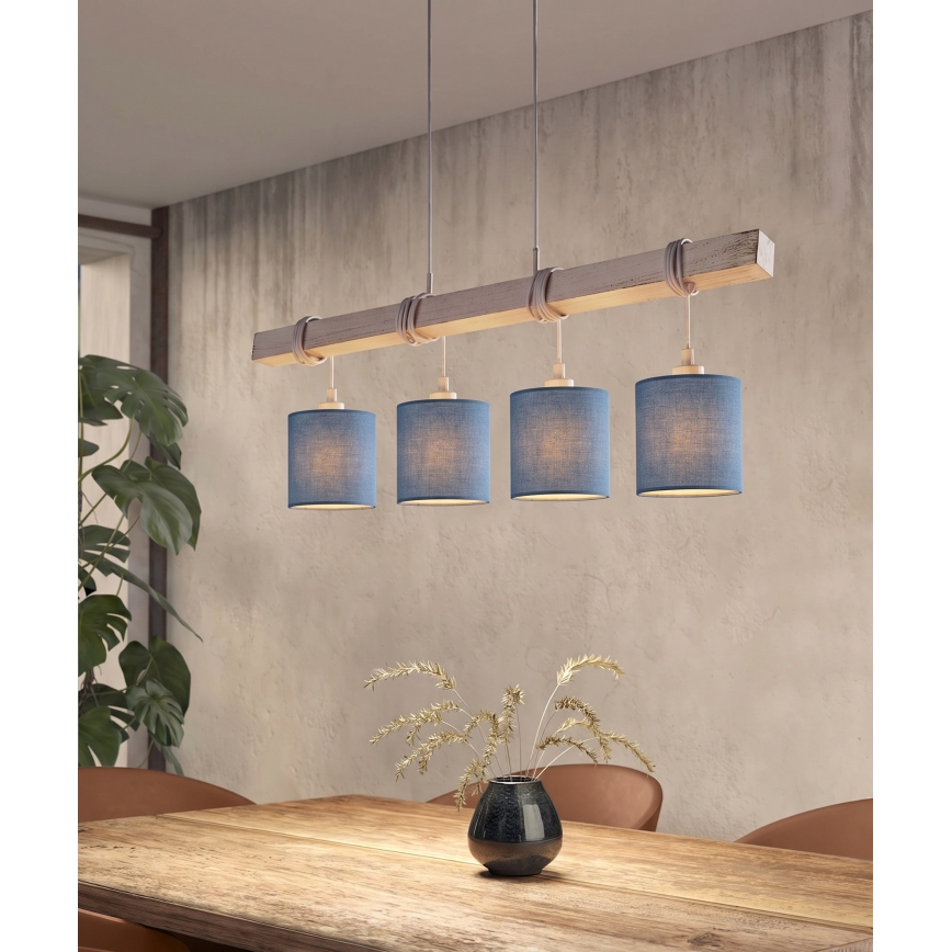 Brilagi - LED viseći luster na kabelu NUBILA 4xE27/60W/230V siva/tamno plava