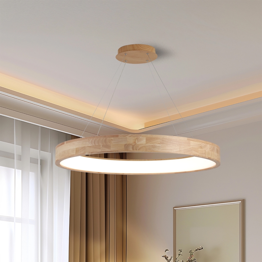 Brilagi - LED luster na sajli FALCON WOOD LED/60W/230V 3000/4000/6000K Ø 80 cm drvo