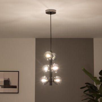 Brilagi - LED viseći luster na sajli MILLA 6xG9/3W/230V crni krom/dimljeno