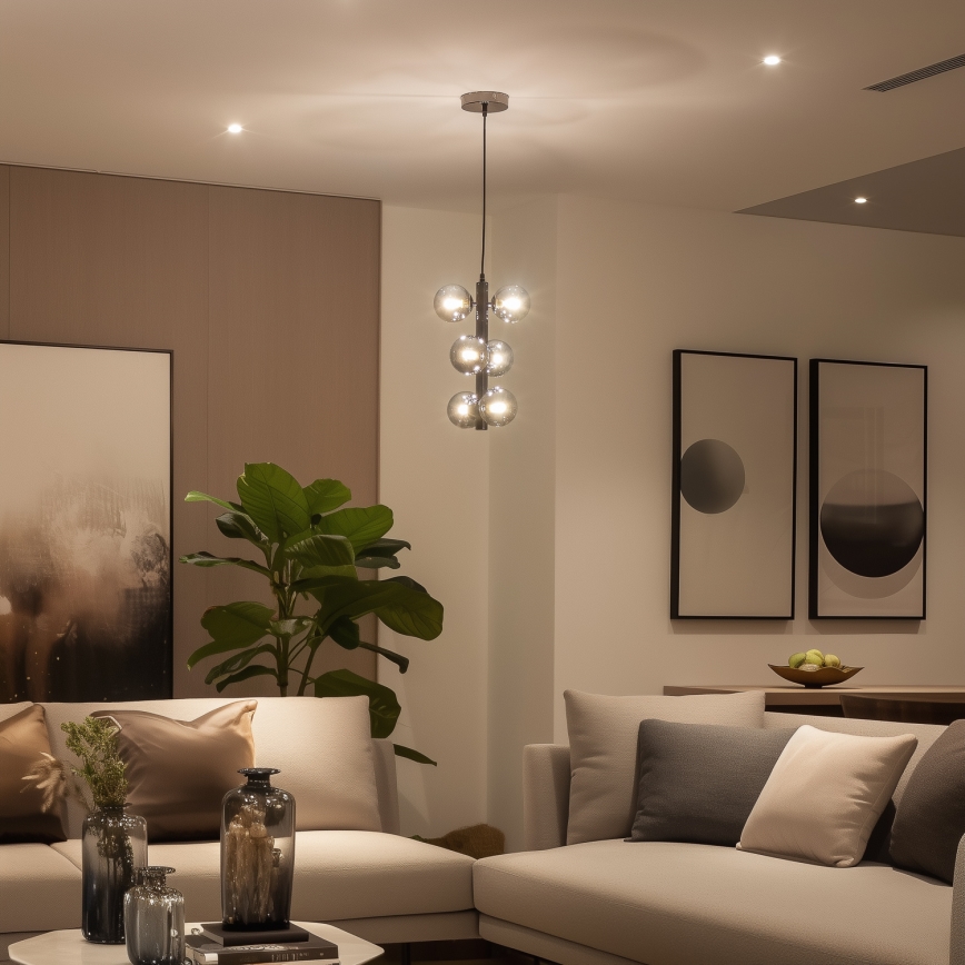 Brilagi - LED viseći luster na sajli MILLA 6xG9/3W/230V crni krom/dimljeno