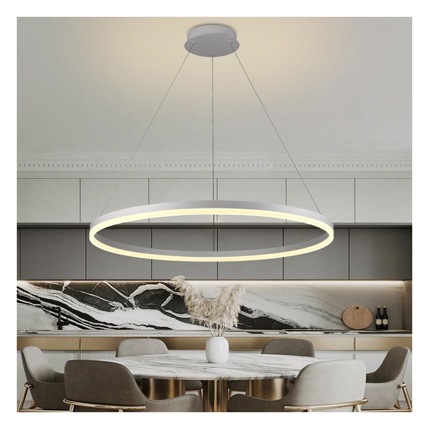 Brilagi - LED prigušivi luster na sajli CIRCLE LED/55W/230V 3000-6500K Ø 80 cm bijela + daljinski upravljač