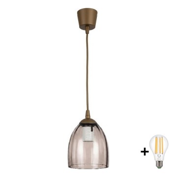 Brilagi - LED visilica na kabelu RETRO GLASS 1xE27/60W/230V pr. 17 cm smeđa/dimljeno bež
