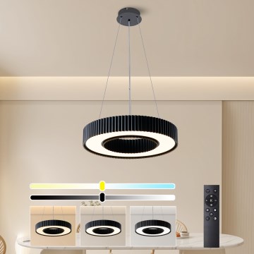 Brilagi - LED zatemnjiv luster na sajli LUMIX LED/48W/230V 3000-6000K crna Ø 50 cm + daljinski upravljač