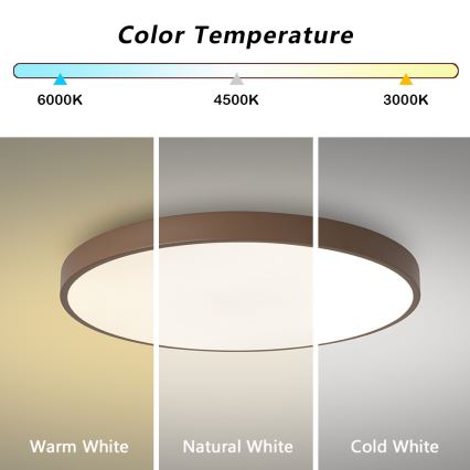 Brilagi - LED stropna svjetiljka s prigušavanjem POOL LED/60W/230V 3000-6000K Ø 60 cm smeđa + daljinski upravljač