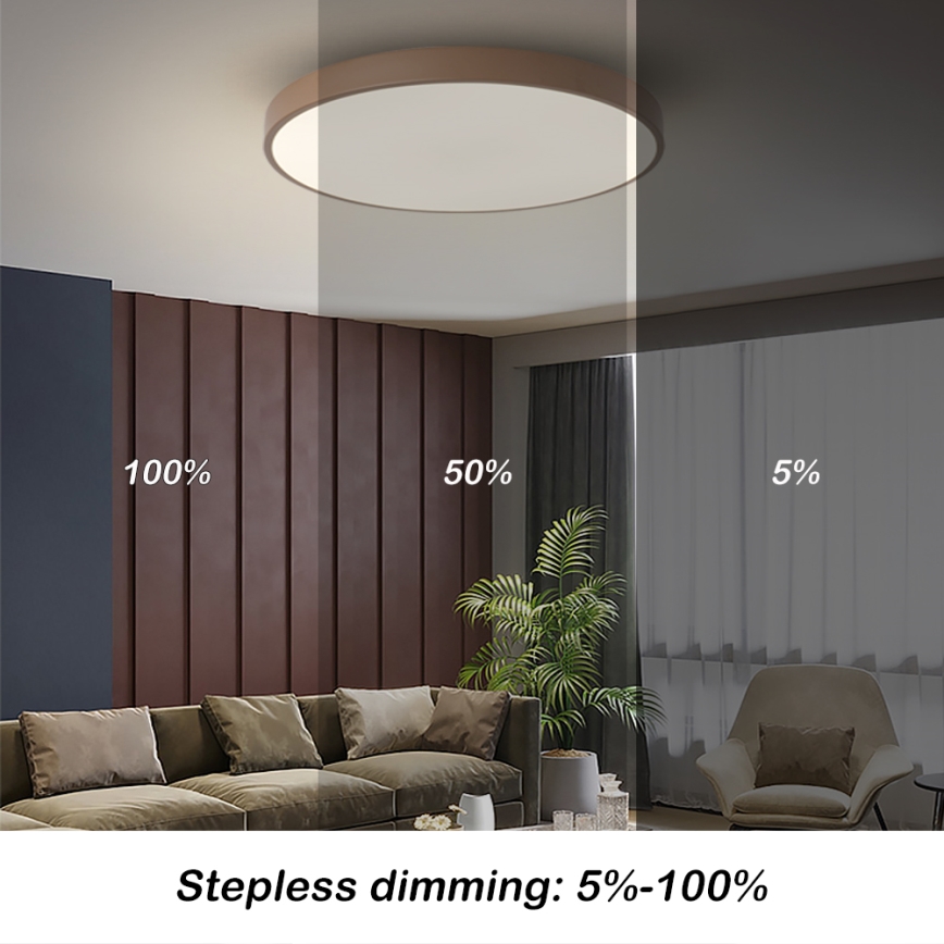 Brilagi - LED stropna svjetiljka s prigušavanjem POOL LED/60W/230V 3000-6000K Ø 60 cm smeđa + daljinski upravljač