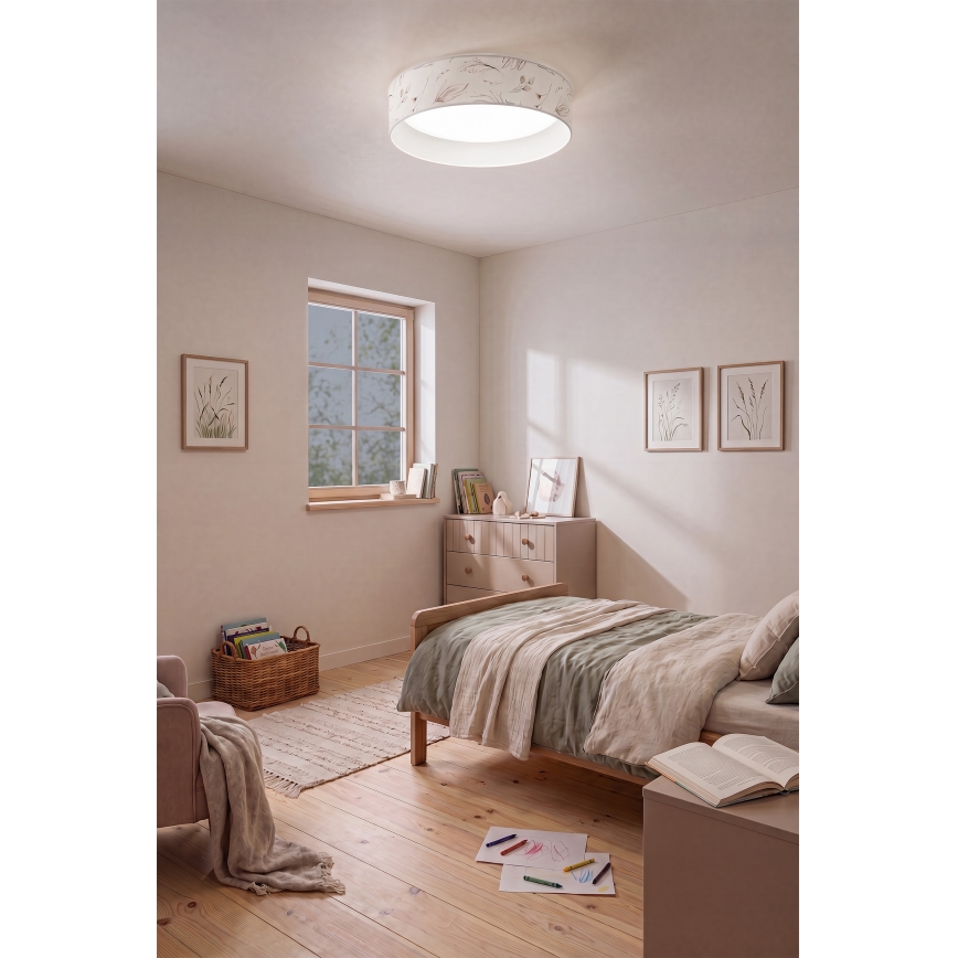 Brilagi - LED stropno svjetlo s prigušivanjem VELVET SMARTIX LED/36W/230V 3000-6000K Ø 55 cm bijelo/cvjetni uzorak Wi-Fi Tuya Beacon + daljinsko upravljanje
