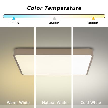 Brilagi - LED stropna svjetiljka POOL, prigušiva, 48W/230V, 3000-6000K, 50x50 cm, bež, s daljinskim upravljačem